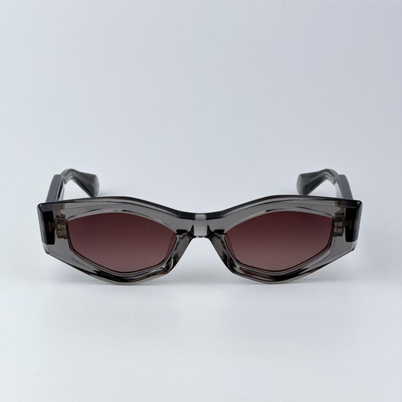 Valentino Women BRAND NEW Sunglasses Translucent Grey Rose Irregular V - TRE main image 12